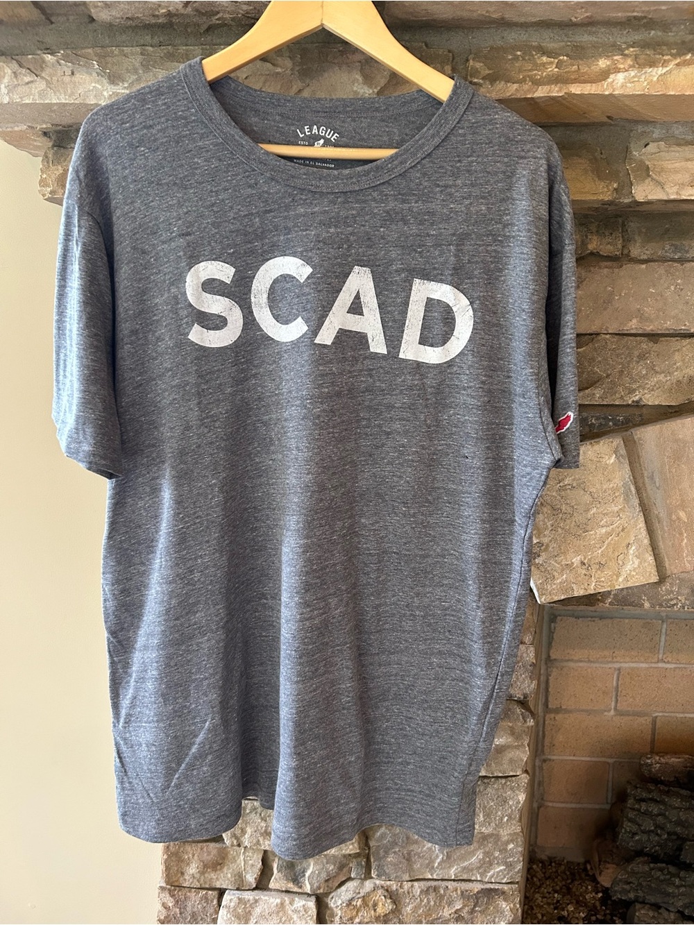 League Men's Gray SCAD Logo Short Sleeve Tee